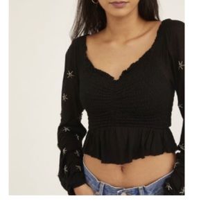 Urban Outfitters Embellished Peplum Top